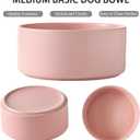 6'' Ceramic Raised Dog Bowl - 30Oz Dog Food & Water Bowl with Elevated Non-Slip Bamboo Stand, Dishwasher & Microwave Safe, Anti Vomiting Heavy Duty Pet Bowl for Small and Medium Dogs, Pink