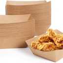 3lb Paper Food Trays, 100 Pack Disposable Paper Food Boat Serving Boats for French Fries Nachos Snack Hot Dog Taco BBQ Popcorn Bachelor Party Picnic