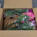 2 Set Artificial Outdoor Petunias Flowers with Hanging Baskets, 24 Pcs UV Resistant Faux Petunias Flowers with Hanging Planter for Front Door Porch Spring Outside Decor (2, RoseRed,RedViolet)