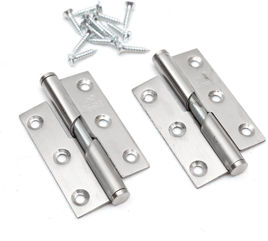 Pair of 3"/76mm Rising Butt Lift Off Door Hinge Stainless Steel (Right Handel)