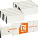 Lifewit 12 Pack Drawer Dividers Plastic 4" High, 11-17" Adjustable Drawer Organizers for Clothes, Expandable Dresser Separators in Bedroom/Bathroom/Kitchen/Office Organization and Storage, Beige