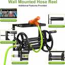 Wall Mounted Garden Hose Reel for Outside, Holds 130-feet of 5/8-Inch Hose