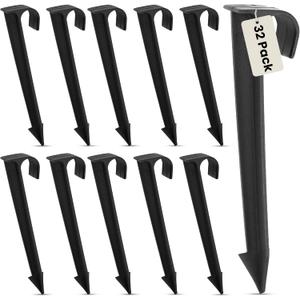 1/2-Inch Irrigation Tubing Hold-Down Anchor Stakes, 1 x 6-Inch, 32-Pack for Garden Ground Securing Hoses