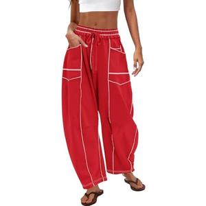 Nirovien Womens Barrel Sweatpants High Waisted Wide Leg Pants Drawstring Athletic Baggy Pants Lounge Sweats XL
