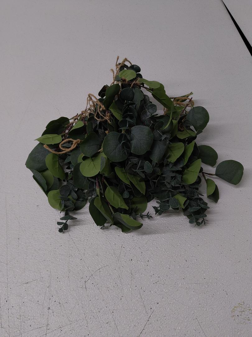 Artificial Oval Eucalyptus Leaves Bulk with White Seeds Stems and Spray for Vase Floral Wreath Bouquets Wedding Greenery Decoration