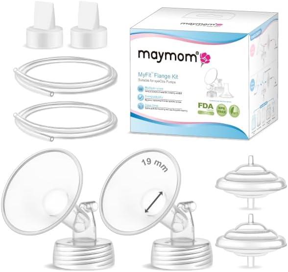 Maymom Pump Parts Compatible with Spectra S2 S1 9 Plus Breastpump, Flange (19mm) Valve Tubing Backflow Protector, Not Original Spectra Replacement Pump Parts S2 Accessories