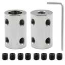 BokWin 2 Pcs Bore Rigid Coupling Set 5mm to 8mm Shaft Coupler Connector Stainless Steel Coupler Rigid Couplings for 3D Printers Motor Accessories