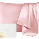 THXSILK 100% Mulberry Silk Pillowcase for Hair and Skin, Concealed Zipper, Both Sides Grade 6A+ Silk, Organic Silk Pillowcase Standard Size 20x26 inches, 1PC, Light Pink