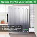 90 Degree Dryer Vent Elbow with 10ft Dryer Hose, Dryer Vent Duct Connector Kit, 90 Degree Dryer Vent Tight-Fit Connector Elbow for 4 Inch Dryer Duct Vent Hose.