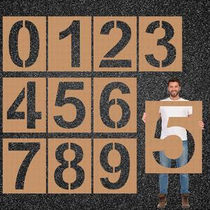 Briwooody 32 Inch Large Number Stencils, 0-9 Reusable Templates Set