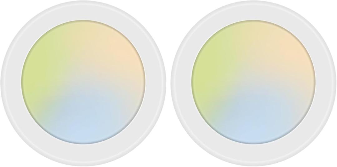 2 Pack 5CCT 6 Inch LED Disk Light, Dimmable Flush Mount Ceiling Lights, 2700K/3000K/3500K/4000K/5000K Selectable, 15W 1100LM, CRI 90, Low Profile Surface Mount Ceiling Disc Light, Wet Rated & ETL