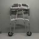 Drive Medical 10210-1 2-Button Folding Walker with Wheels, Rolling Walker, Front Wheel Walker, Lightweight Walkers for Seniors and Adults Weighing Up To 350 Pounds, Adjustable Height, Silver