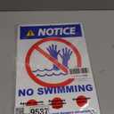 No Swimming Sign, NOTICE Sign, 3525cm, Rust-proof Aluminum, Two Pieces