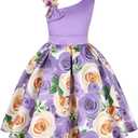 2T-9T Easter Off Shoulder Flower Girls Dress Pageant Party Floral Formal Dresses