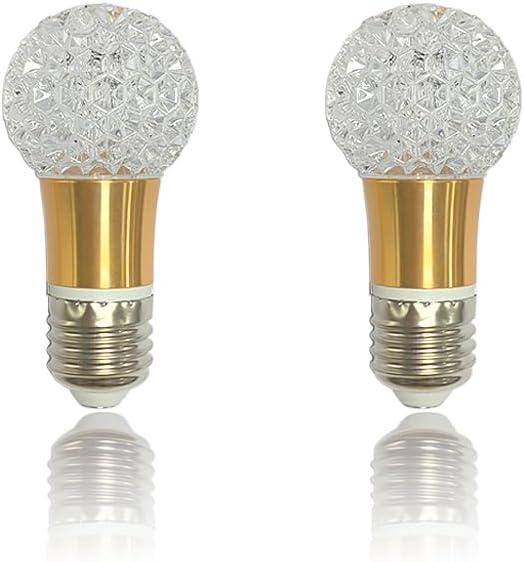 2 Pcs 5W E26 Decorative LED Bulb, 85-265V Wide Voltage, 6500K Cool White, Crystal Edison Style Light for Home/Restaurant/Bar