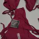 ZAFUL Women's Triangle Bikini Floral String Bikini Set Two Piece Swimsuit Bathing Suits (Large, 1-plum Pie)