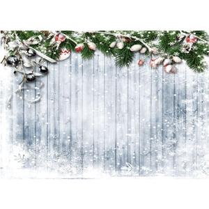 WOLADA 7x5FT Christmas Backdrop Snowflake Christmas Wood Wall Photography Backdrop Xmas Rustic Vintage Wooden Floor Background for Kids Portrait Photo Studio Booth Photobooth Photographer Prop 11717 (White)