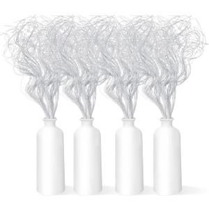 Glitter Curly Ting Ting Branches Christmas Branches Vase Filler Artificial Curly Twigs for Christmas Tree Garland Wreath Decoration, Craft Vases Home Garden Decoration (White,80 Pieces)