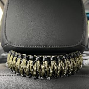 RDFUN Headrest Grab Handles fit for Jeep Wrangler TJ JK JL Land Cruiser FJ Suzuk,Grab Handle for Jeep Wrangler,Hand Made Seat Mount Grab Handl,Heavy Duty,2pcs Black/Olive