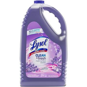 Lysol Multi-Surface Cleaner, Sanitizing and Disinfecting Pour, to Clean and Deodorize, Lavender and Orchard Essence, 144oz (Pack of 1)