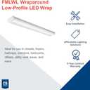 Lithonia Lighting 4 Foot LED Light Fixture, Low-Profile LED Wraparound Flush Mount Ceiling Light, 4000K Cool White, 120V, 48-Inch (FMLWL 48 840)