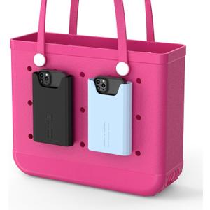 OUTXE 2 Pack Bogg Bag Phone Holder Compatible with All Bogg Bags, Silicone Cell Phone Holder Accessories for Bogg Bag, Black and Blue Phone Case Holder Insert for Simply Southern