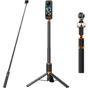 2 in 1 Action Camera Invisible Selfie Stick Tripod for Insta360 X5/X4/X3-48" Extension Pole Selfie Stick Handle Grip Adjustable Waterproof for GoPro Hero 13/12/11 DJI OSMO 360 Pocket