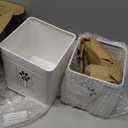 PERFNIQUE Dog Treat Container, Airtight Dog Treat Jar Set of 2, Dog Cookie Jar for kitchen Counter, Pet Treat Container, Dog Treat Canister and Storage, 7.8x6.2 & 7.3x5.5(White)