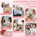 Initial Birthday Gifts Makeup Bag, Preppy Chenille Patch Cosmetic Bag, Birthday Gift Travel Toiletry Pouch, Ideal Gift for Women, Girls, Teachers & Moms (Light Pink, H)