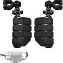 FOVPLUE 1",1.25"Highway Footpegs, Adjustable Highway Peg w/ 3-Piece Clamp for Harley Touring Softail Dyna Sportster models w/25mm-32mm Engine Guard/Tubing,Black#2