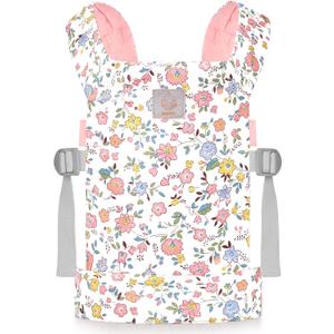 GAGAKU Baby Doll Carrier for Kids, Stuffed Animal Carrier Reborn Baby Carrier with Adjustable Straps, Baby Doll Accessories - Pink (Flowers)
