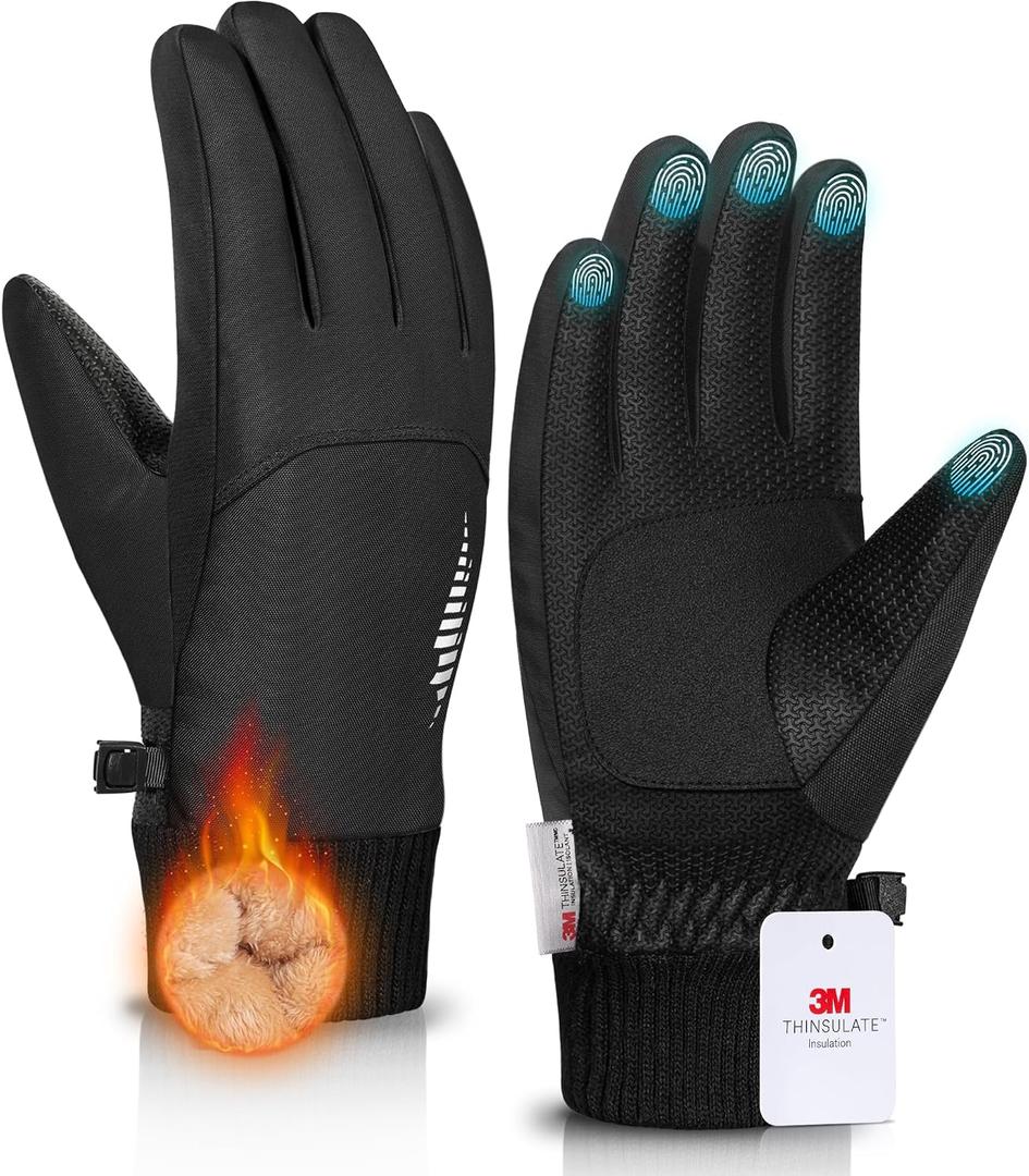 rivmount Snow Winter Gloves with Waterproof/Touchscreen/Thermal Warm, Glove for Cold Weather Running, Cycling, Ski, Women Men