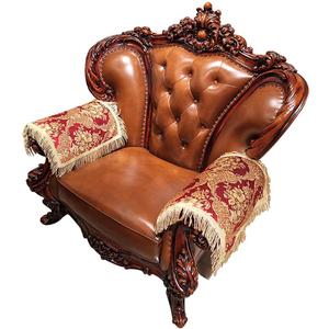 LUFEIJIASHI Luxury Sofa Armrest Covers Couch arm Covers for recliners Sofas Chairs Anti-Slip Furniture Protector Washable Set of 2,FRSG-red