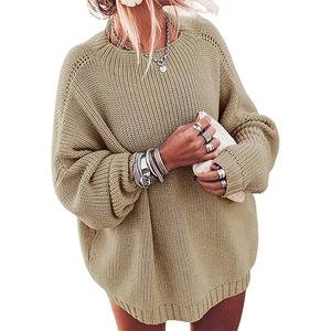Ugerlov Women's Oversized Sweaters Batwing Sleeve Mock Neck Jumper Tops Chunky Knit Pullover Sweater, Size S/M