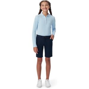 French Toast Girls' Adjustable Waist Twill Bermuda Shorts, Navy, 5 (Blue)