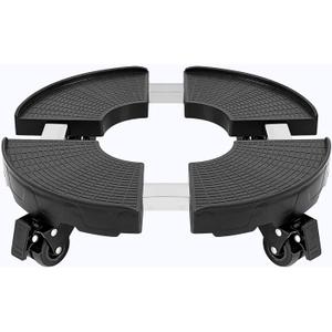 CASIMR Plant Caddy with Wheels, Heavy Duty 440lbs Capacity Rolling Plant Stand, 15-20 Inch Adjustable Indoor Outdoor Plant Dolly, Round Plant Roller Base Flower Pot Rack Holder Trolley Casters Tray (Black)