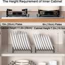 2 Pack Plate Holders Organizers 8 Slots Upright Cabinet Dish Drying Racks Metal Plate Stands (for 6In. 10In. Plates) Dish Organizers for Countertop and Cupboard(at Least 11.2in.Height) Black