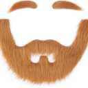 3 x Full Fake Beard and Eyebrows Self Adhesive Realistic Costume Facial Hair Stick On Beard