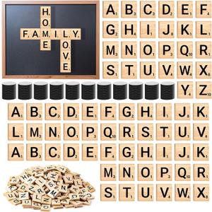 600 PCS Wooden Magnetic Letter, Wood Letter Magnets Tile for Fridge Refrigerator Wall