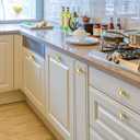2PCS Unique Cabinet Handles, Funky Drawer Knobs Gold Knobs for Cabinets and Drawers Brushed Gold Drawer Knobs (Gold)