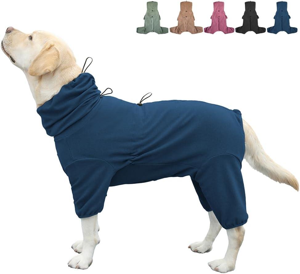 Dog Pajamas for Dogs,Extra Large Stretch, Large Pet Jumpsuit Four-Legged Dog Clothes, Pet Clothing (Blue, 4XL)