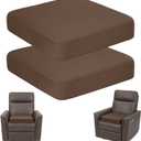 Geetery 2 Pcs Recliner Seat Cushions for Elderly 20 x 20 x 4 Inch Thick Chair Cushion for Long Sitting Foam Curved Edge Wedge Seat Pad with Non Slip Backing and Washable Cover for Chair, Couch(Brown)