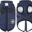 Aiboria Dog Jackets for Winter Windproof Waterproof 2 in 1 Outfit Cold Weather Coat Dog Vest Harness Puppy Winter Warm Jacket Large Blue 3XL