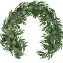 1 Pack Thick Artificial Eucalyptus Garland 6.1FT Faux Greenery Garland for Wedding Backdrop Table Runner Centerpiece DIY Wreath Decor