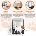 Sweetcrispy 30 Inch Single Door Dog Crate, Metal Pet Kennel with Secure Lock, Foldable Design, Removable Tray for Easy Cleaning, Portable Puppy Cage for Small Dogs, Ideal for Training & Travel