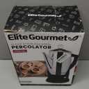 Elite Gourmet EC812 Electric 12-Cup Coffee Percolator with Keep Warm, Clear Brew Progress Knob Cool-Touch Handle Cord-less Serve, Stainless Steel
