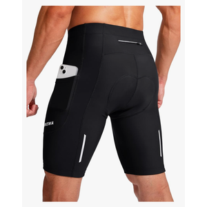 Bikewa Men's Bike Shorts 3D Padded Cycling Road Biking Mountain Riding Biker Bicycle UPF 50+ Cycle Shorts Zipper Pockets, M