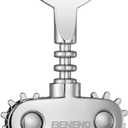 Beneno Wine Opener, Zinc Alloy Premium Wing Corkscrew with Multifunctional Bottles Opener, Sharp Wine Corkscrew with Ergonomic Non-Slip Wing Handle, Silver