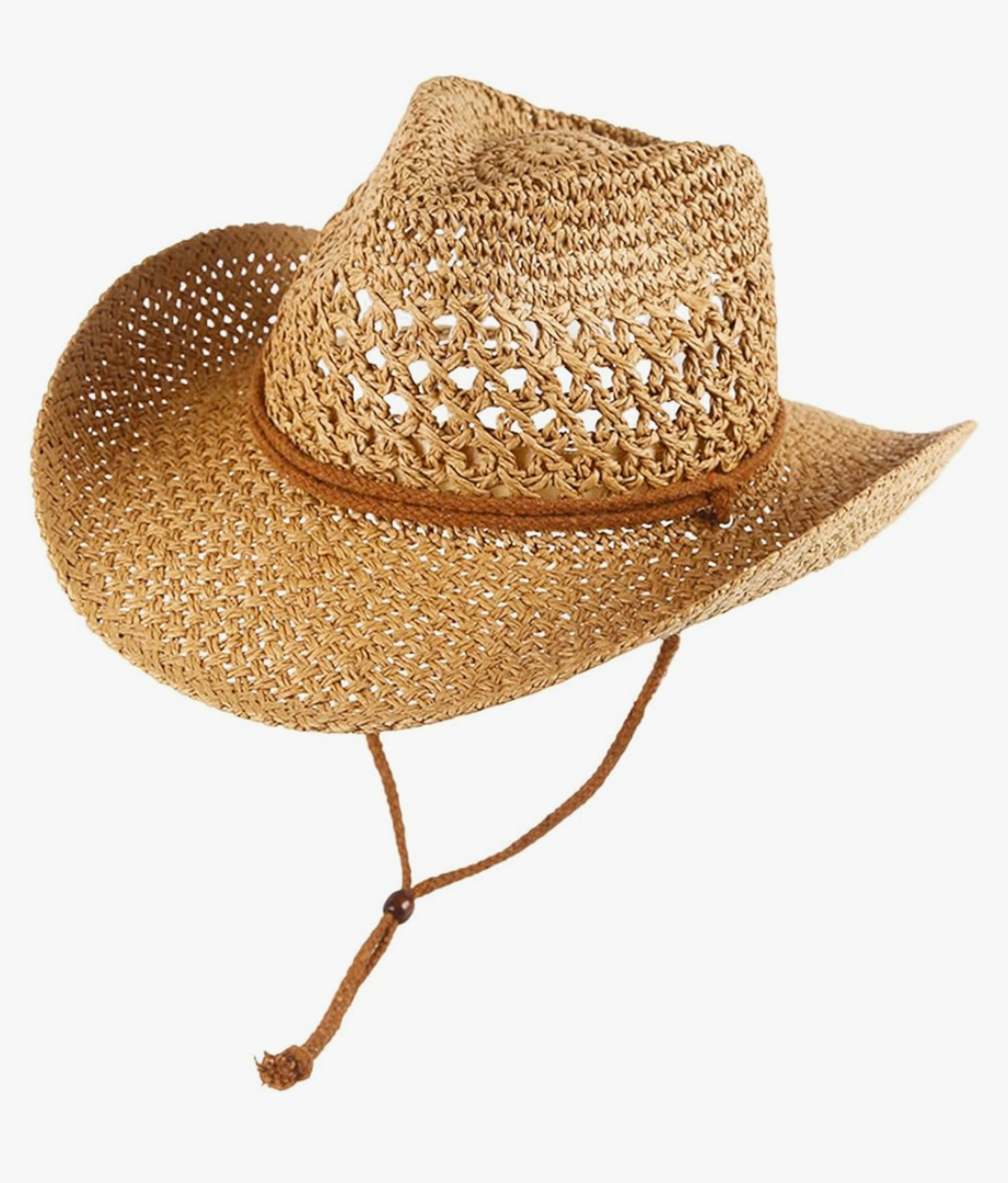 Women Straw Cowboy Hat Wide Brim Sun Hat Cowgirl Summer Western Cowboy Hat for Travel Outdoor Family Hat for Men