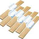 Wesiti 6 Pcs Wooden Name Badge Holder ID Badge Tray Organizer Name Tag Holders Note Card Organizer Plate Table Holders Sign Decor for Office Business, 23.62 x 3.5 x 0.75 Inch(Wood Color)